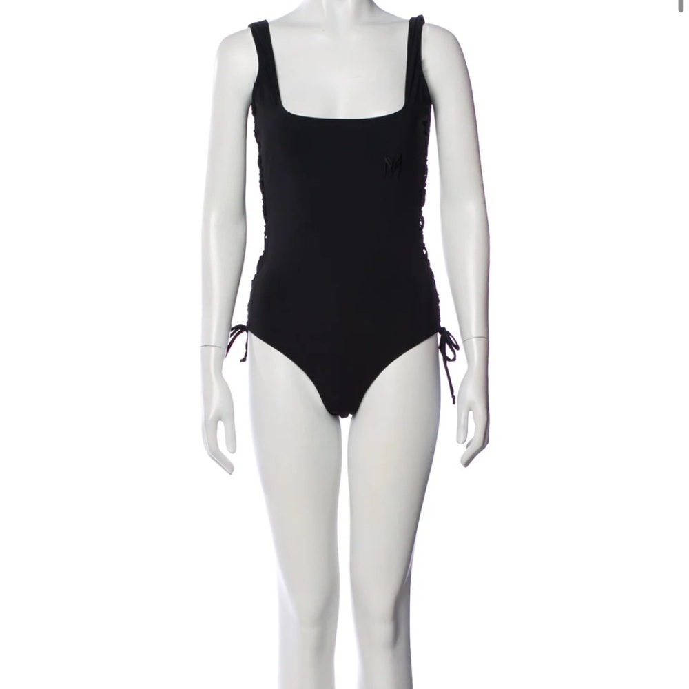Marcell von Berlin Classic Black One-Piece Swimsuit bathing suit Side Ties L